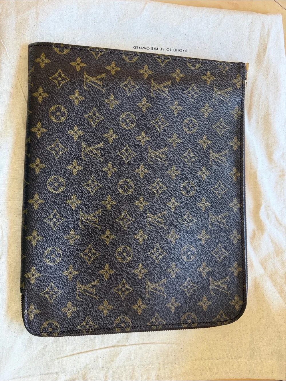 Louis Vuitton Monogram Canvas Laptop Sleeve - Brown & Gold